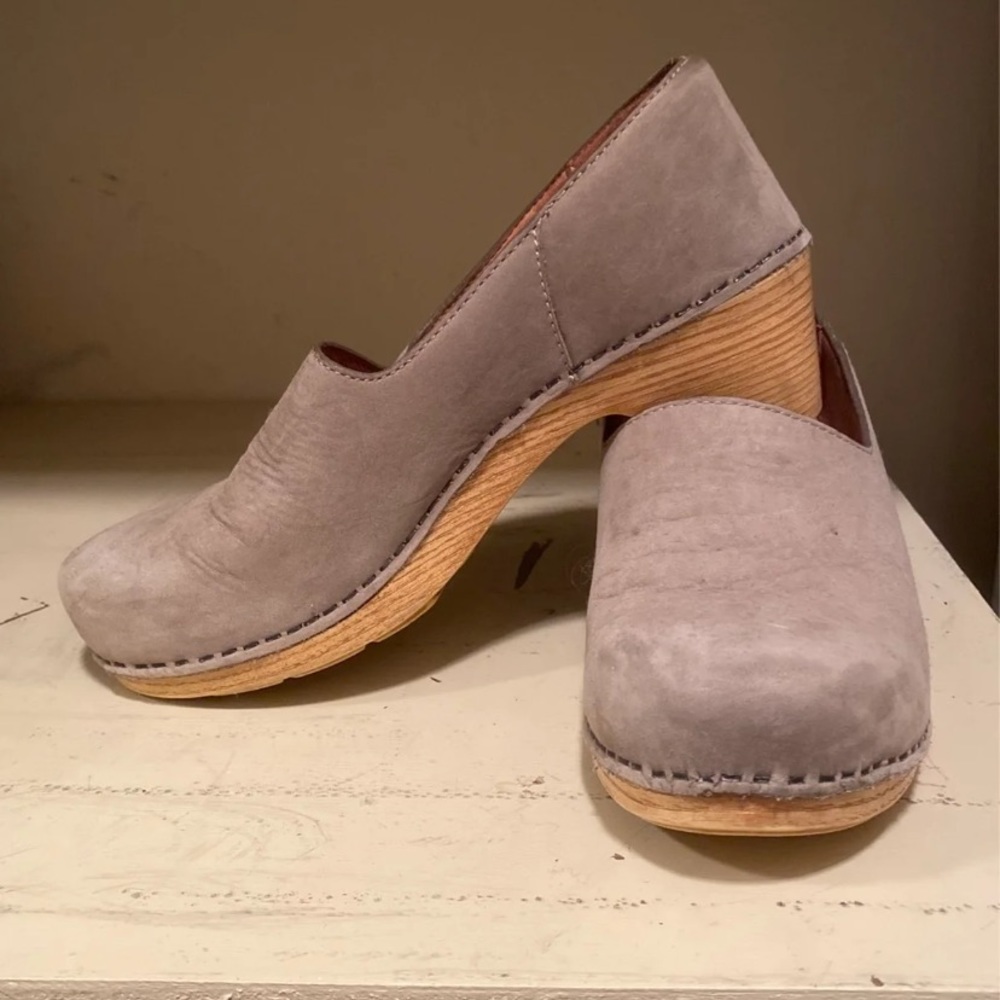 Dansko suede clogs